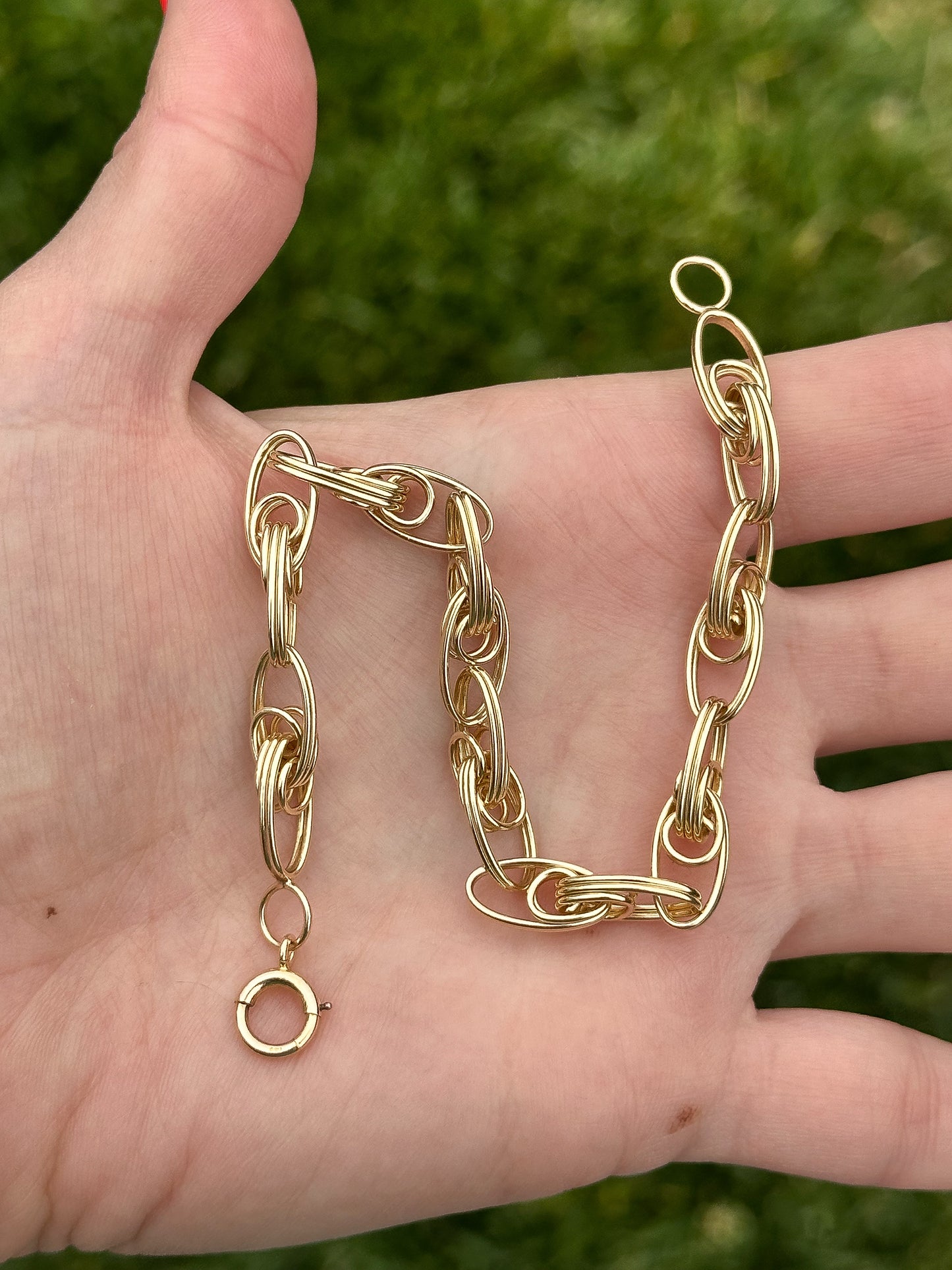 14k Vintage Love-knot bracelet with bolt clasp - 8.25β