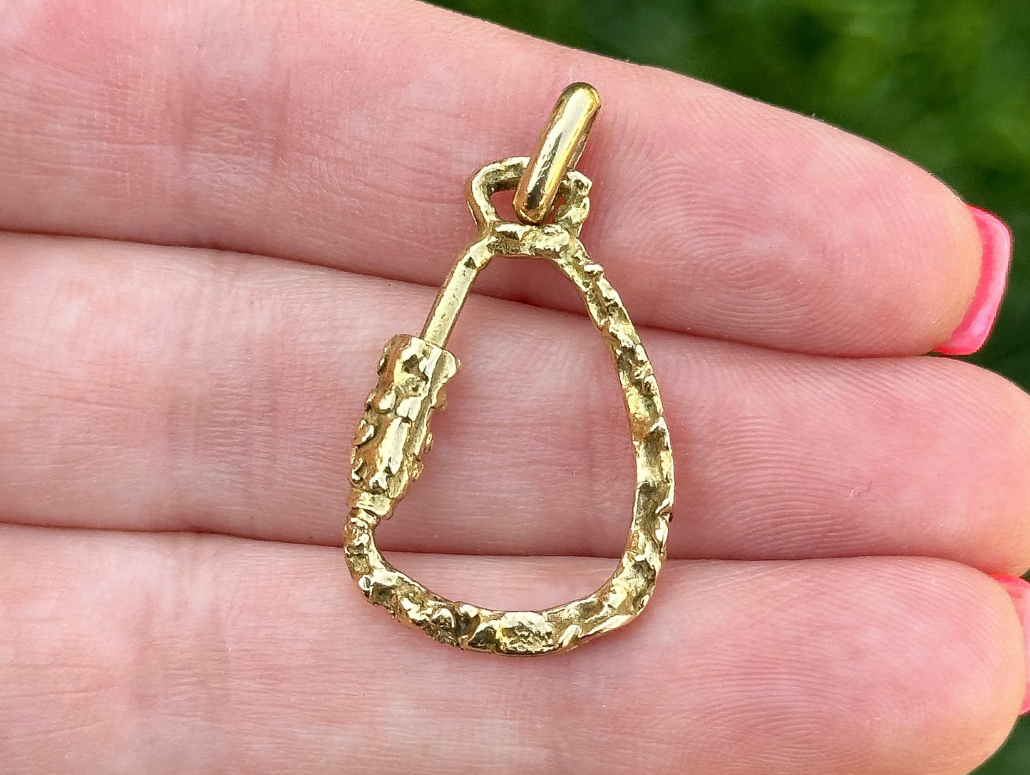 Vintage 18k Brutalist /Nugget Carabiner
