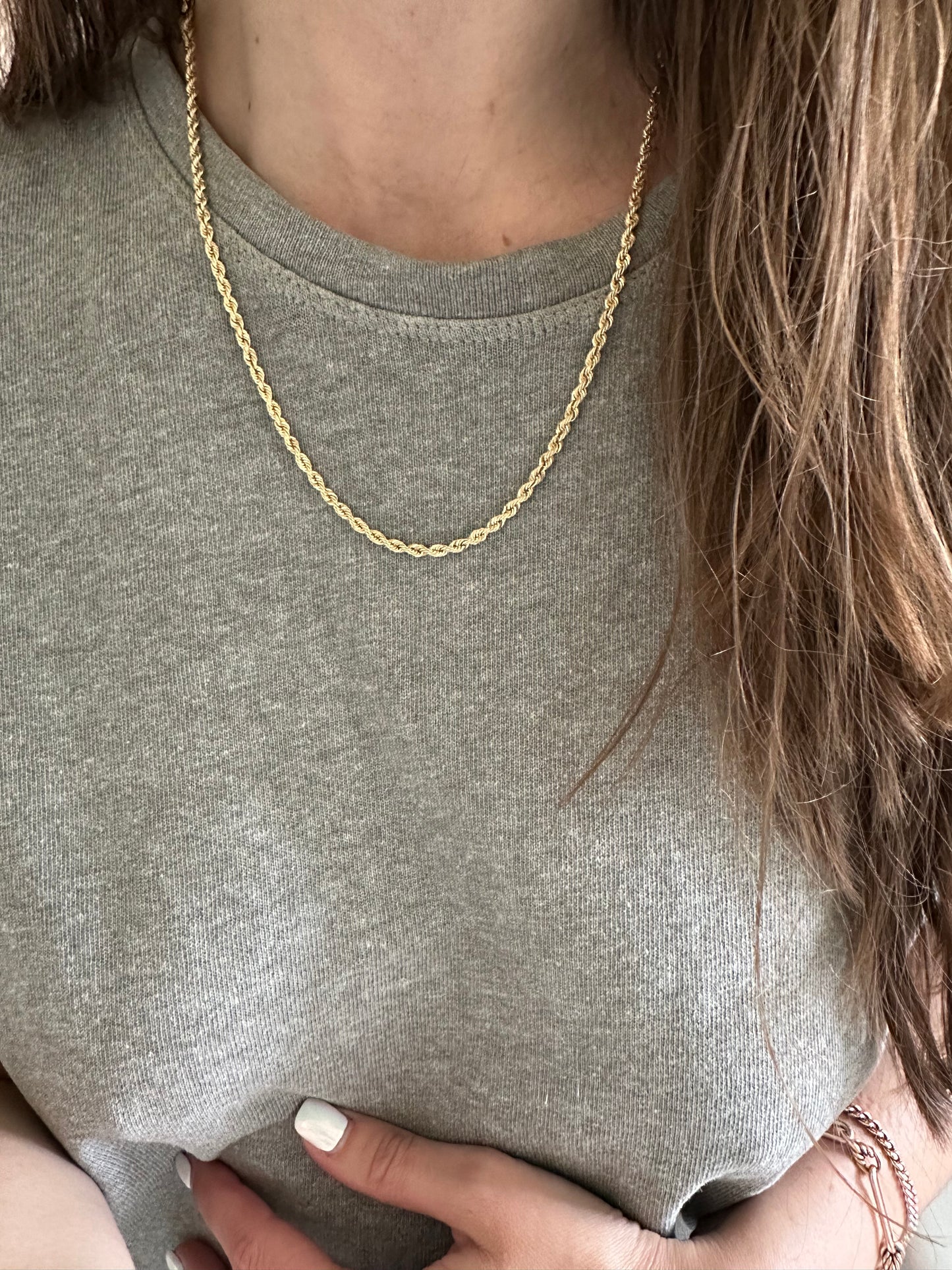 14k Vintage solid rope chain - 20.25”
