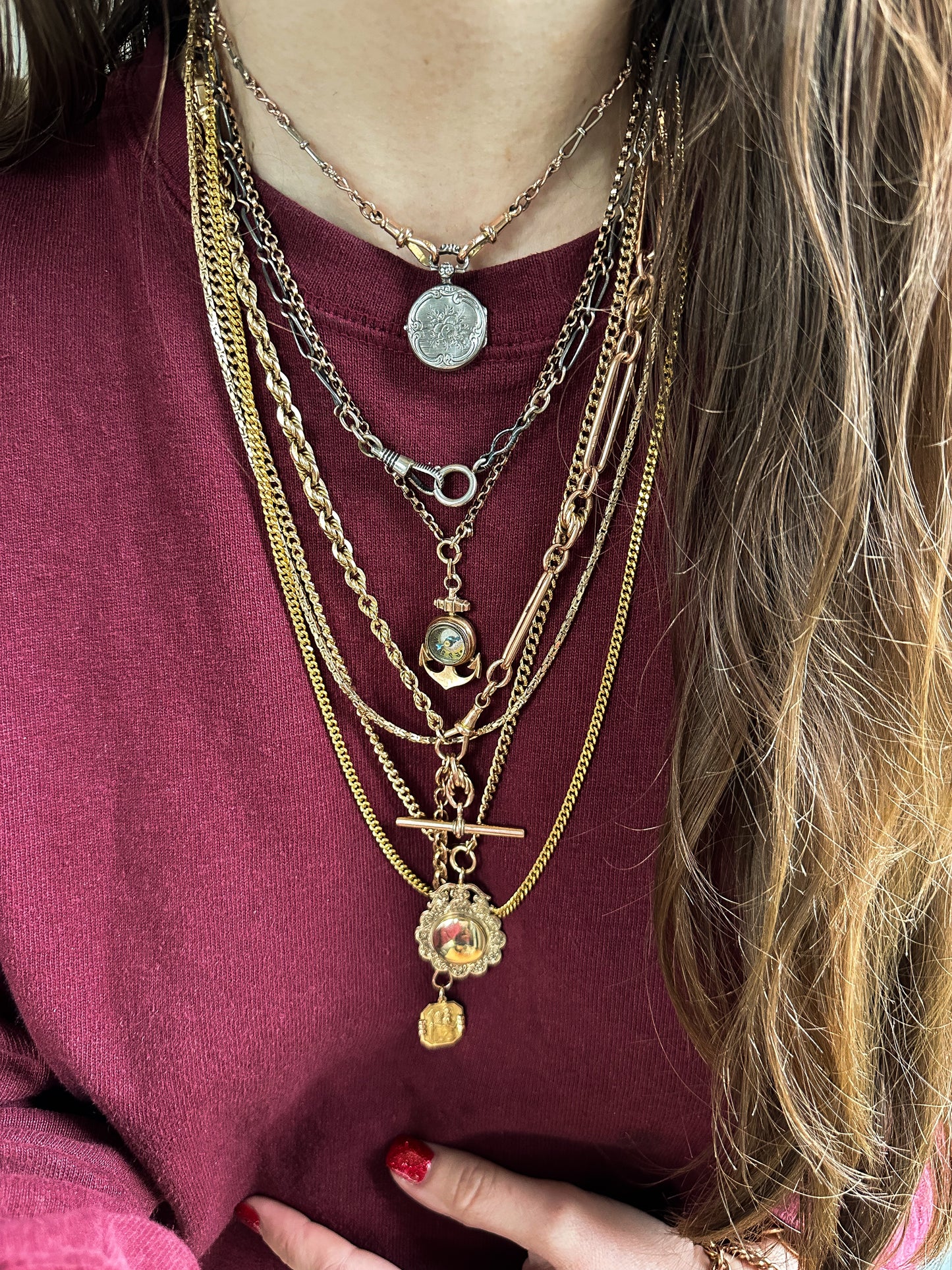 Silver Antique locket with glass swing opening and hinge bale