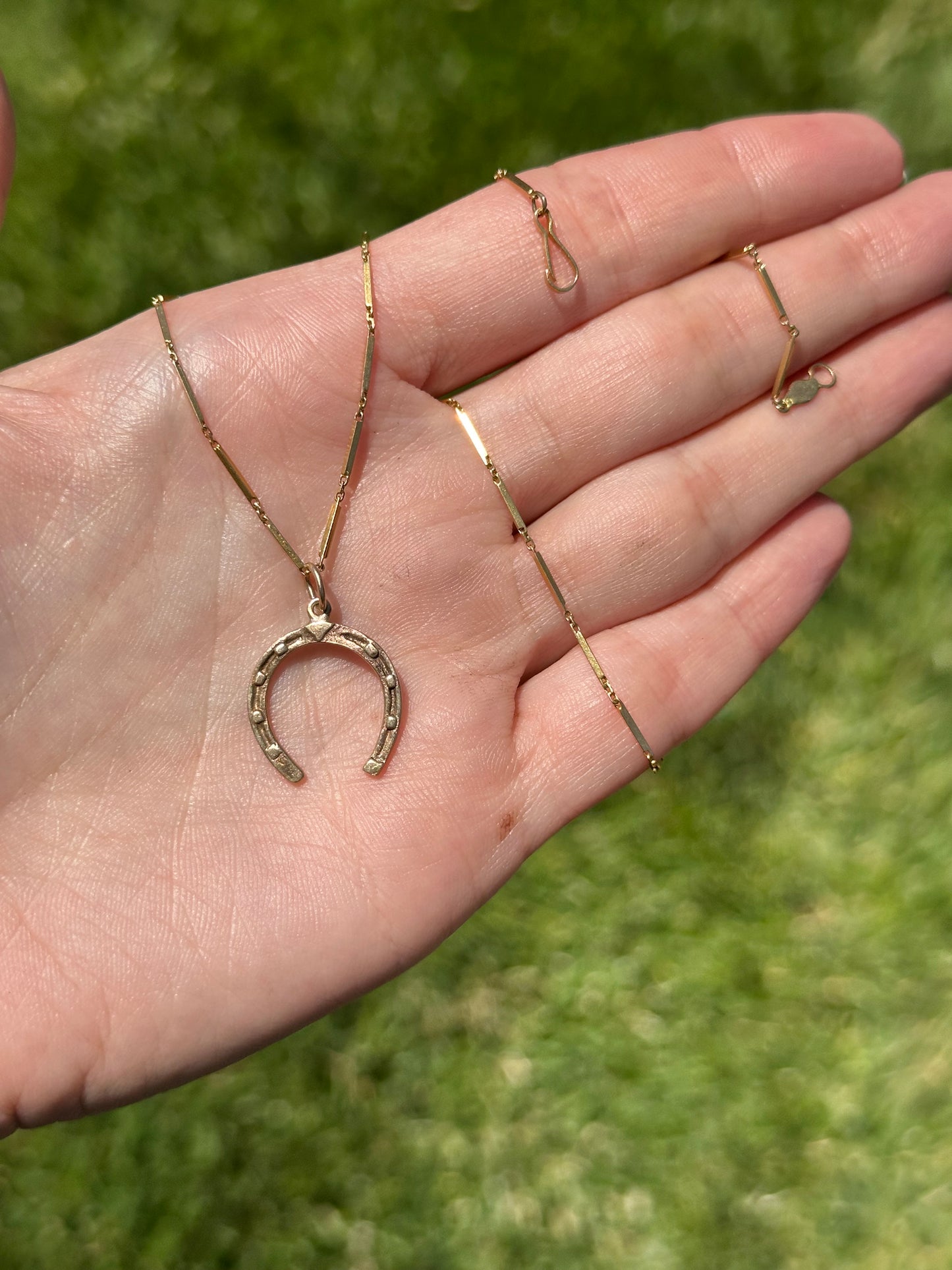 Vintage 18k Bar-link chain with unique clasp - 22.5β