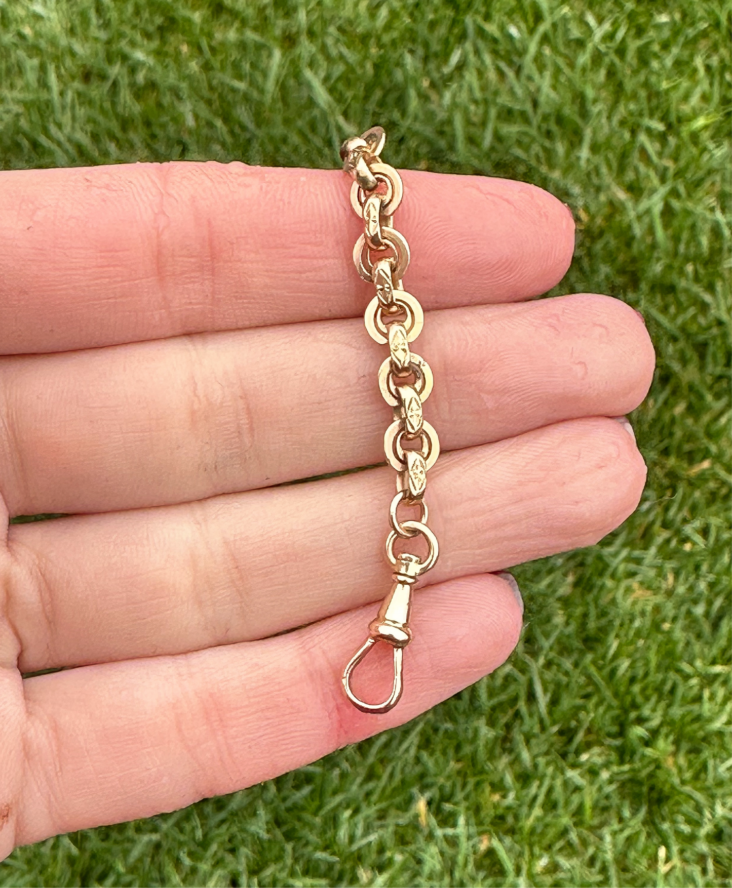 Extender - 14k Antique yellow gold extender with swivel dog clip - 3.0”