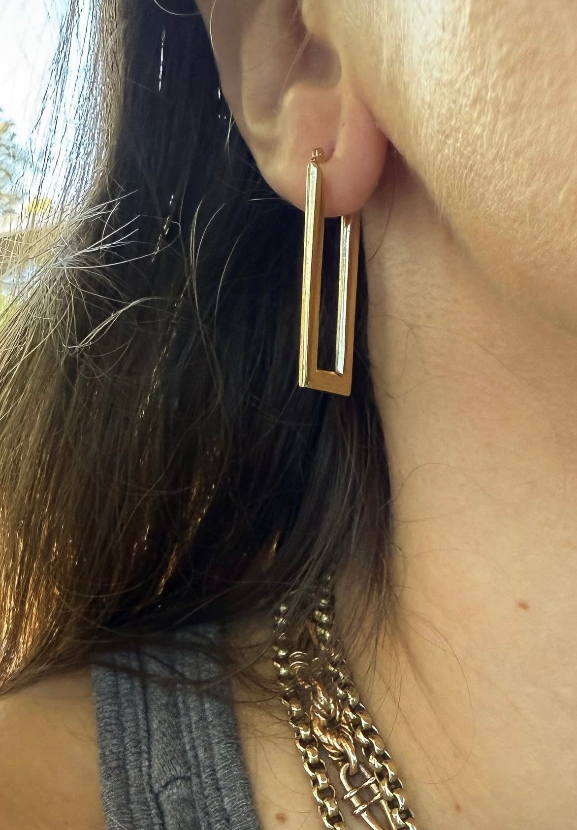 14k Vintage Geometric Hoop Earrings