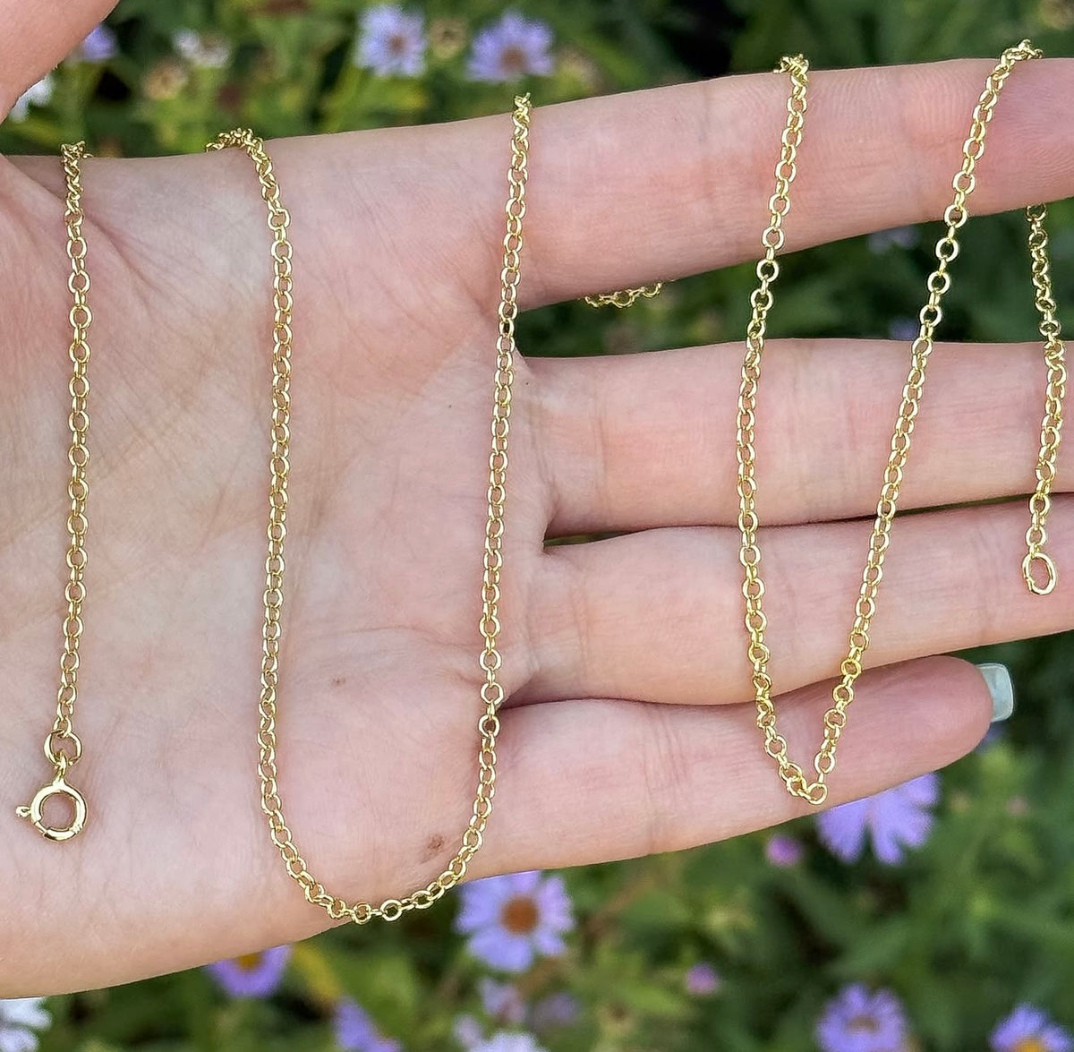 9ct Vintage solid gold Cable chain - 23.5”