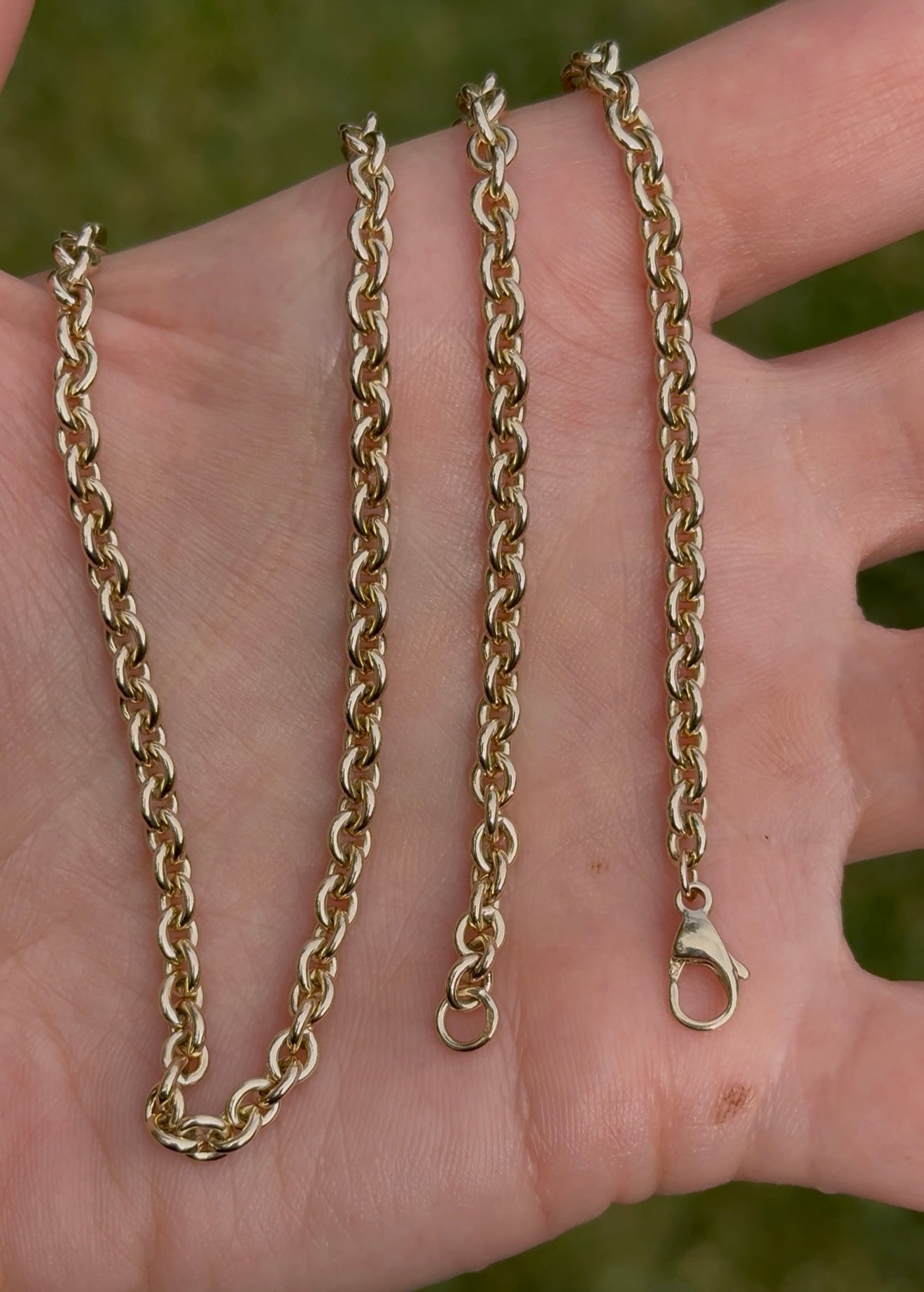 Vintage 9ct Cable chain - for J