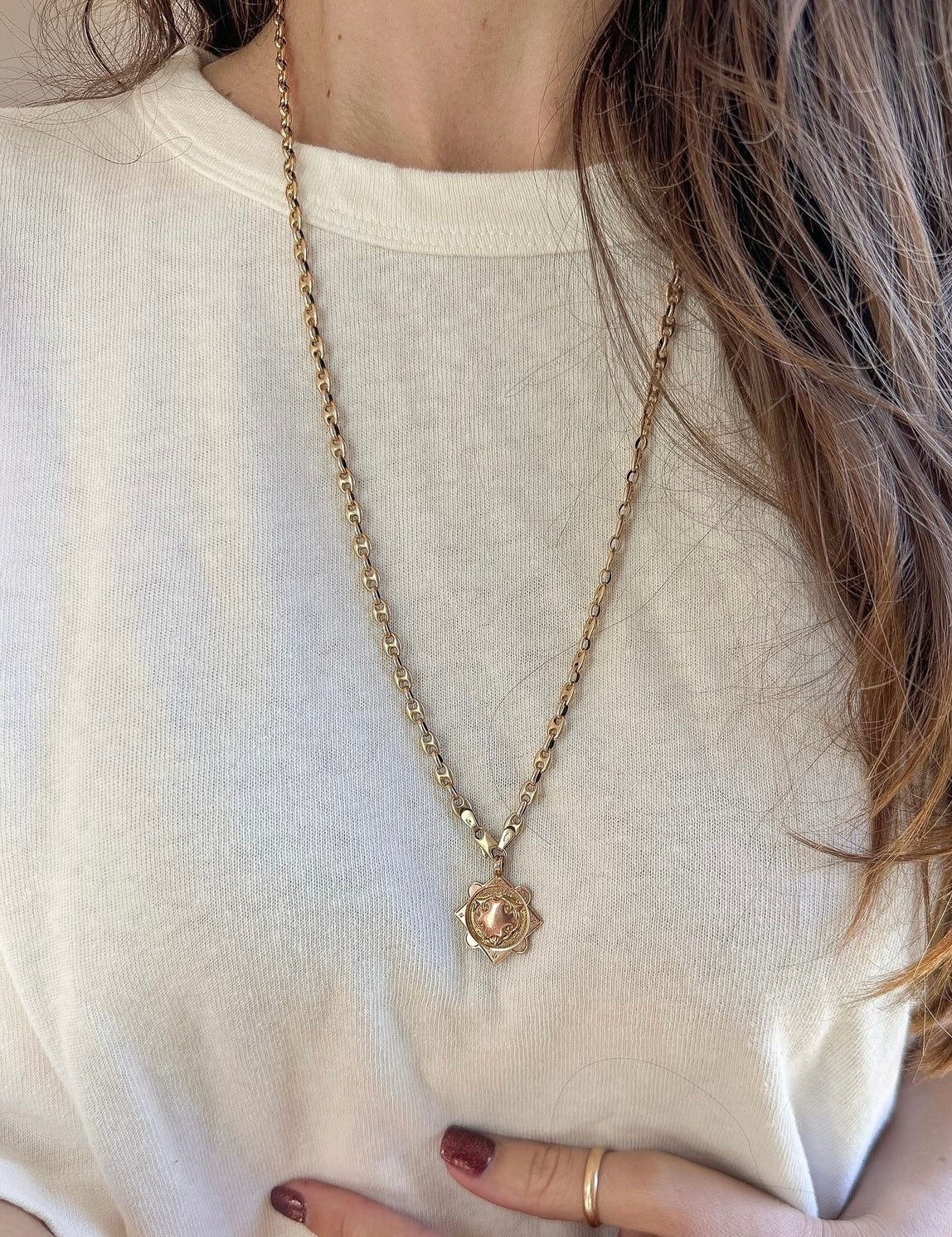 Vintage 9ct solid Mariner link chain by UnoAErre- 26.25”