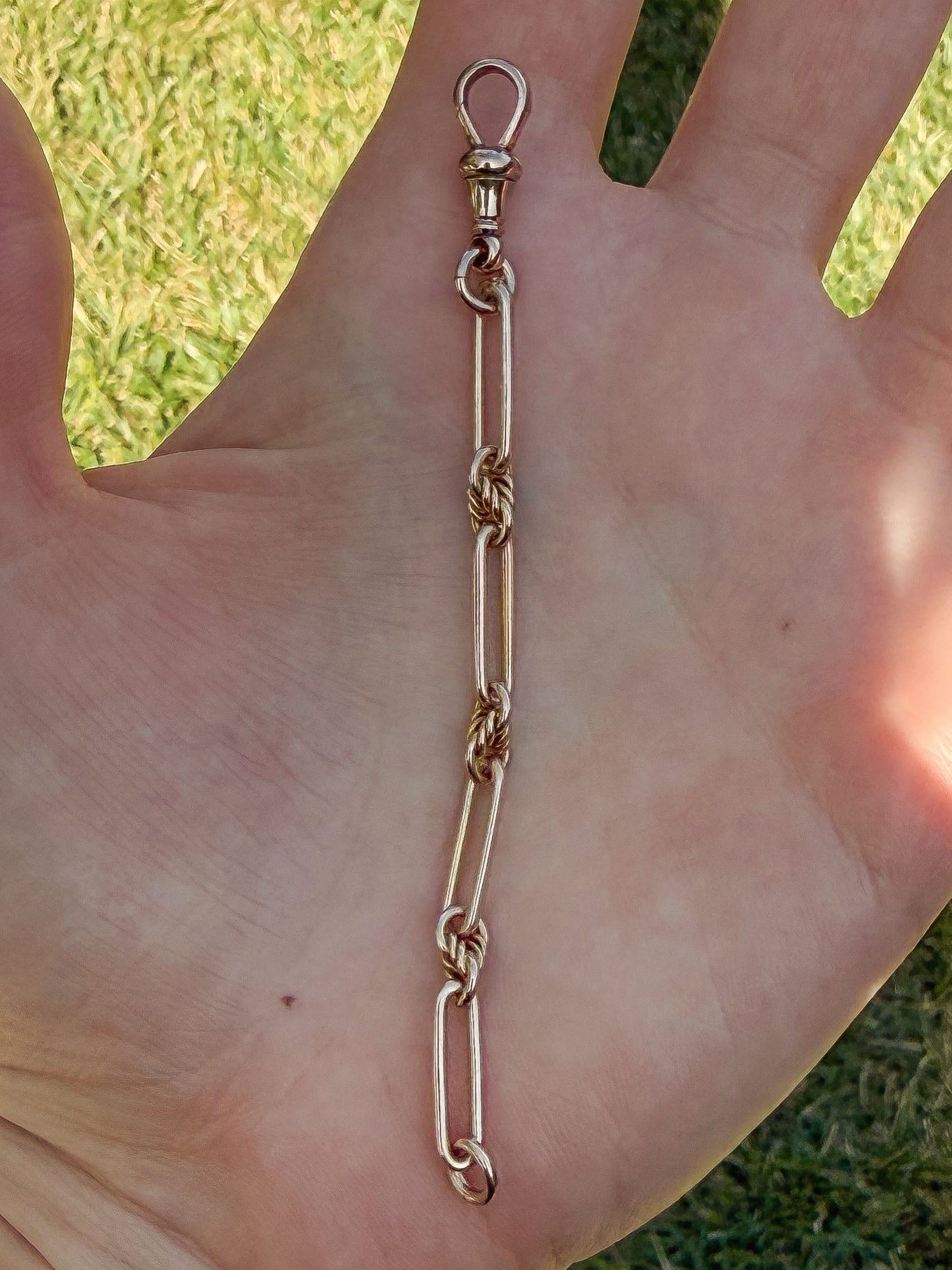 9ct Antique Love-link Trombone extender - 4.0”