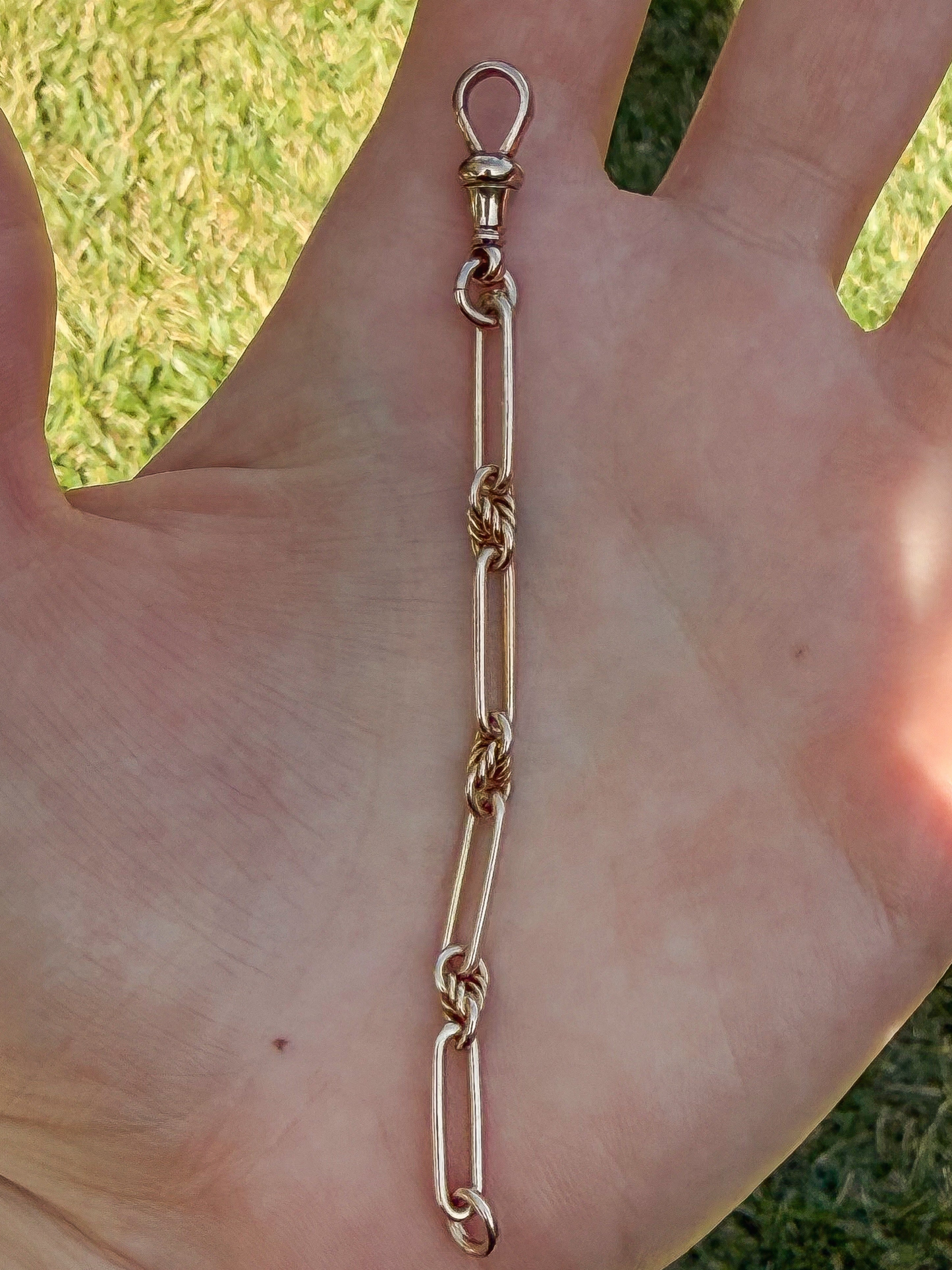 9ct Antique Love-link Trombone extender - 4.0”
