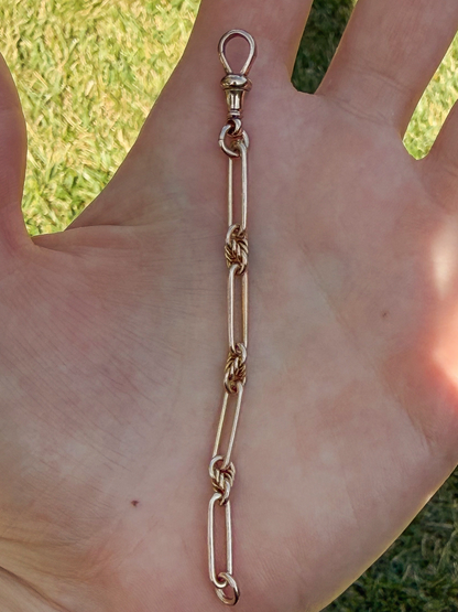 9ct Antique Love-link Trombone extender - 4.0”