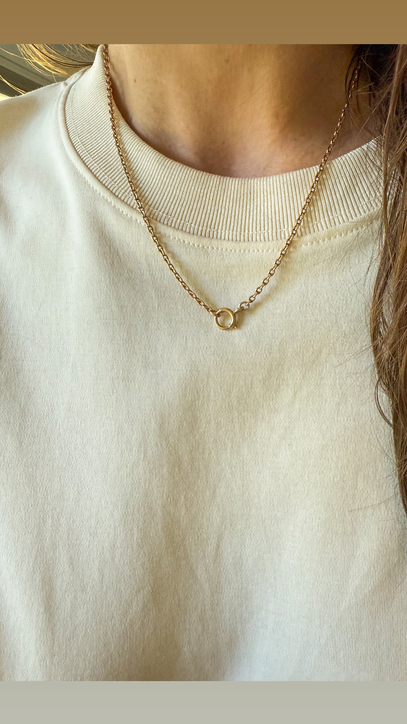 Biker chain 15ct Antique with antique 14k bolt clasp - 18”
