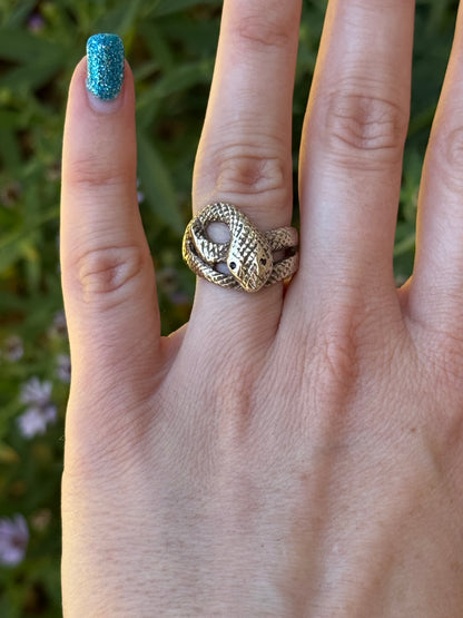 9ct Vintage Snake ring - size 7