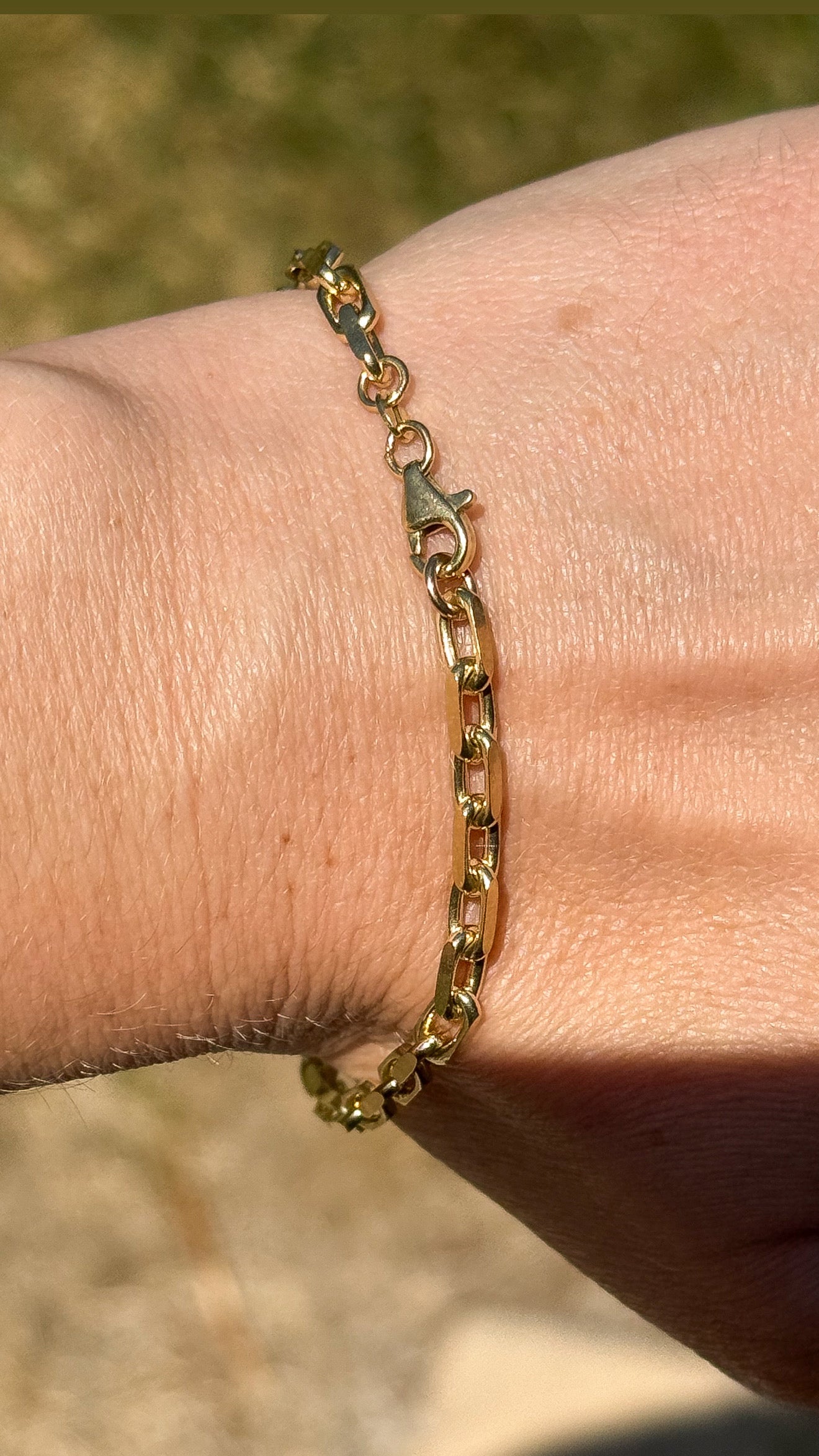 14k Vintage Solid Biker Bracelet - 7.75”