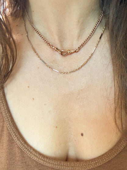 Love-link 9ct Antique trombone chain - 18”