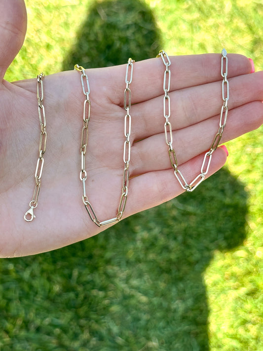 14k Modern Paperclip chain - 19.5”