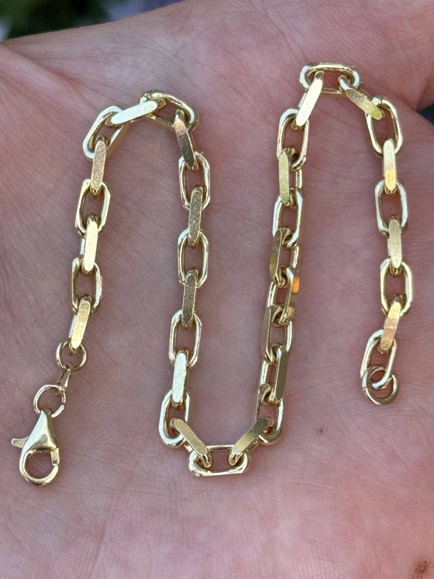14k Vintage Solid Biker Bracelet - 7.75”