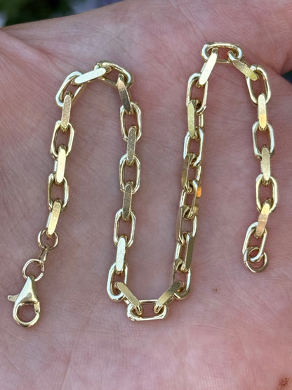 14k Vintage Solid Biker Bracelet - 7.75”