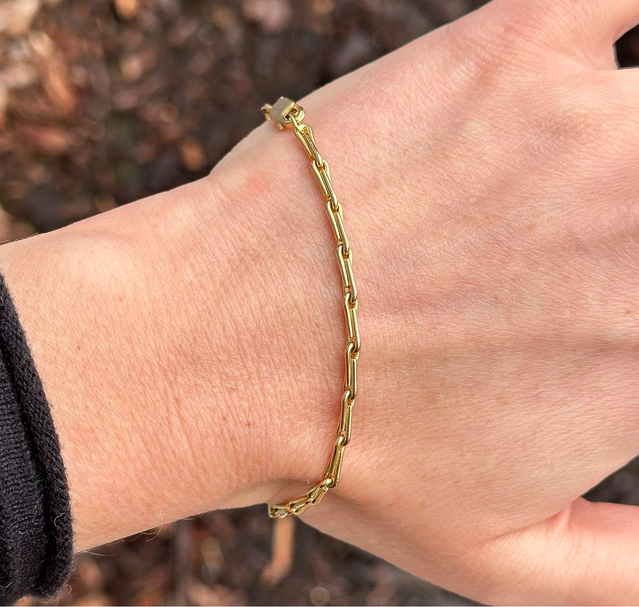 Vintage 9ct Yellow Gold Hayseed bracelet chain - 7.75”