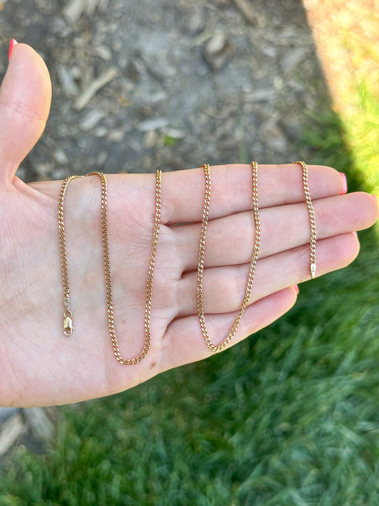 Vintage 9ct Sturdy Curb chain - 20”