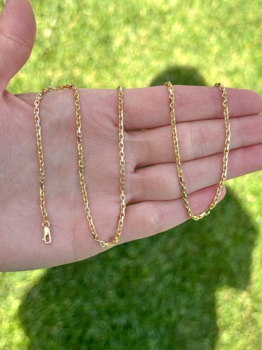 Modern 14k biker link chain - 22.1”