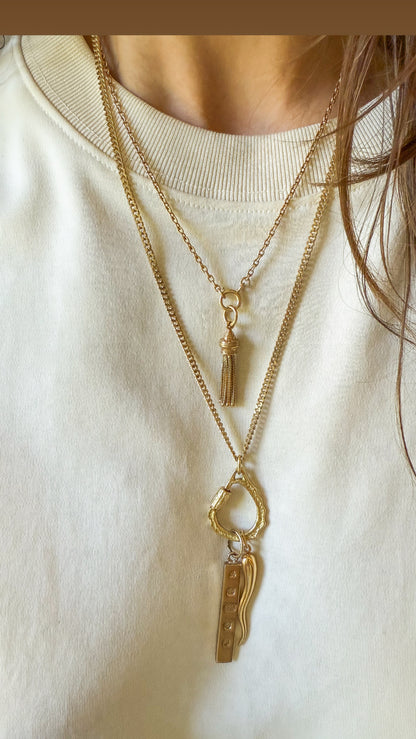 Biker chain 15ct Antique with antique 14k bolt clasp - 18”