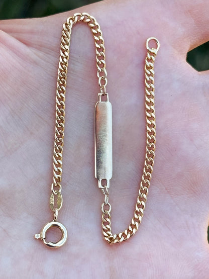 14k Vintage ID Bracelet - 7”