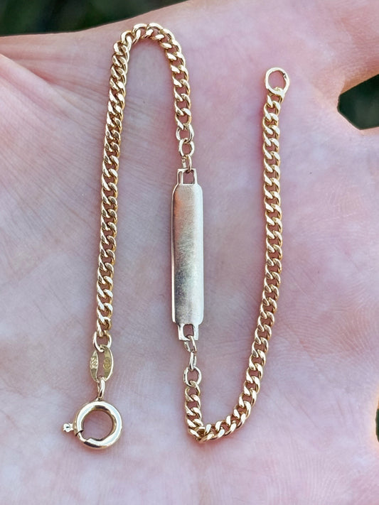 14k Vintage ID Bracelet - 7”