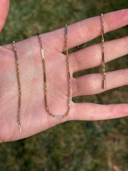 Love-link 9ct Antique trombone chain - 18”