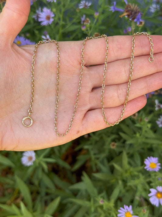 Biker chain 15ct Antique with antique 14k bolt clasp - 18”