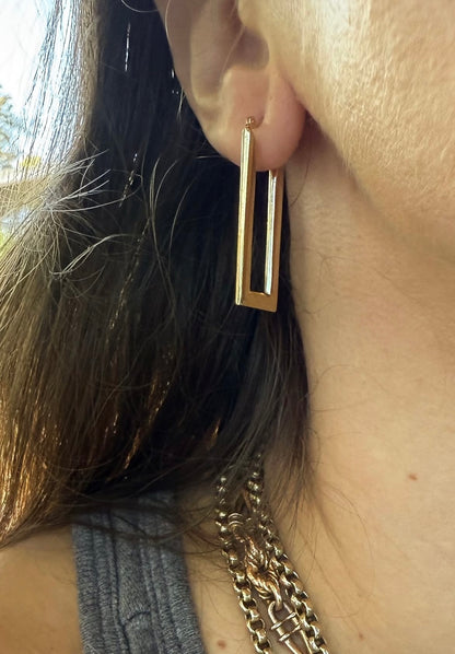 14k Vintage Geometric Hoop Earrings