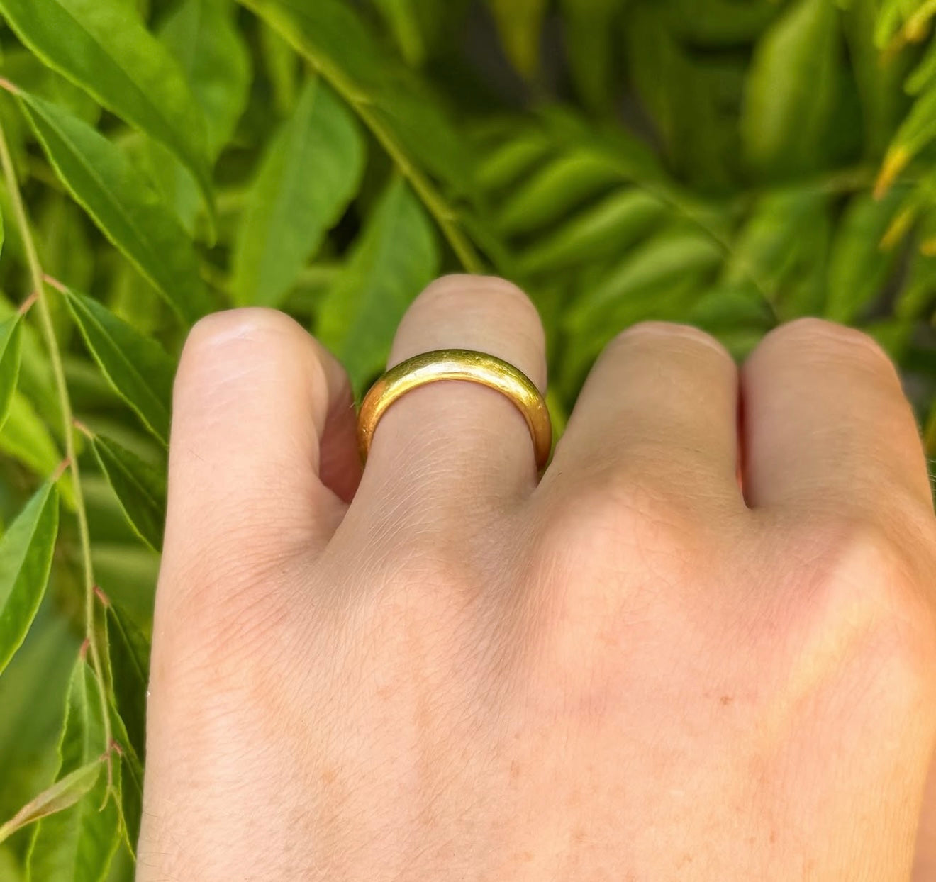 24k Vintage Donut Band Ring - Size 6