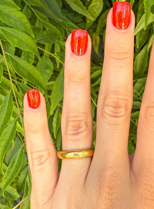 24k Vintage Donut Band Ring - Size 6
