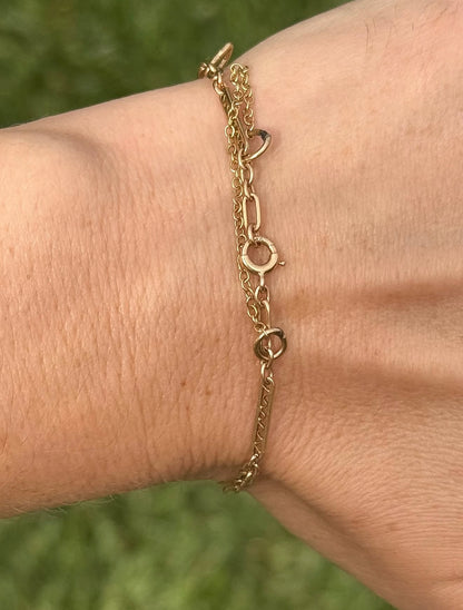 14k Antique Trombone Bracelet - 7.5”