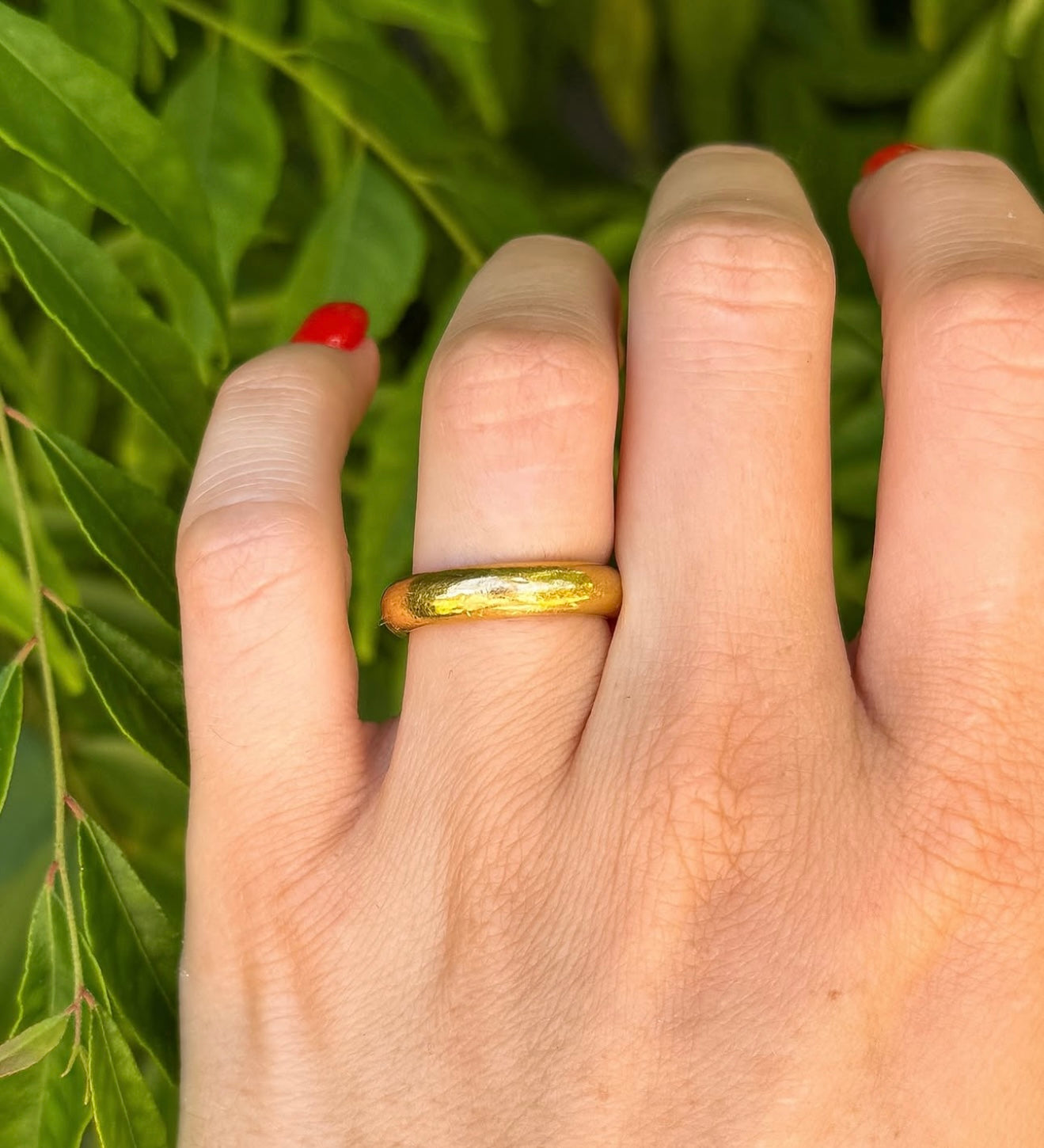 24k Vintage Donut Band Ring - Size 6