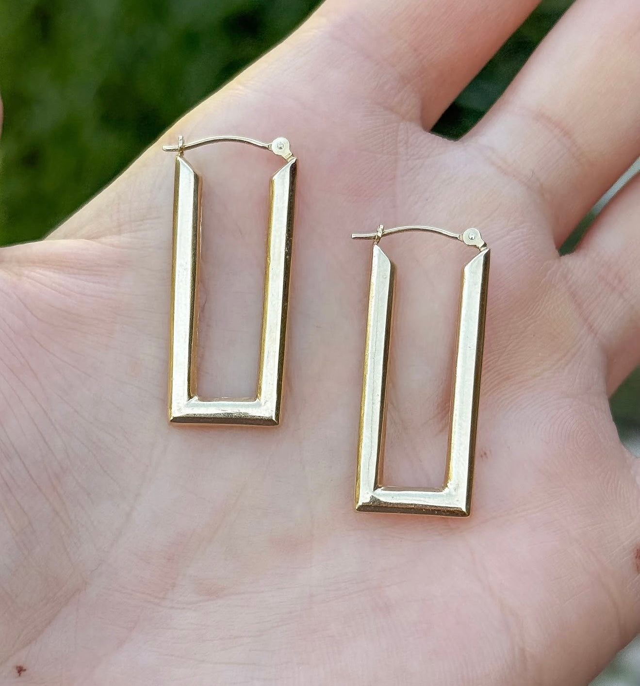 14k Vintage Geometric Hoop Earrings