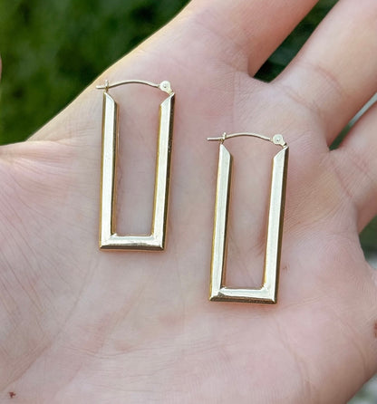 14k Vintage Geometric Hoop Earrings