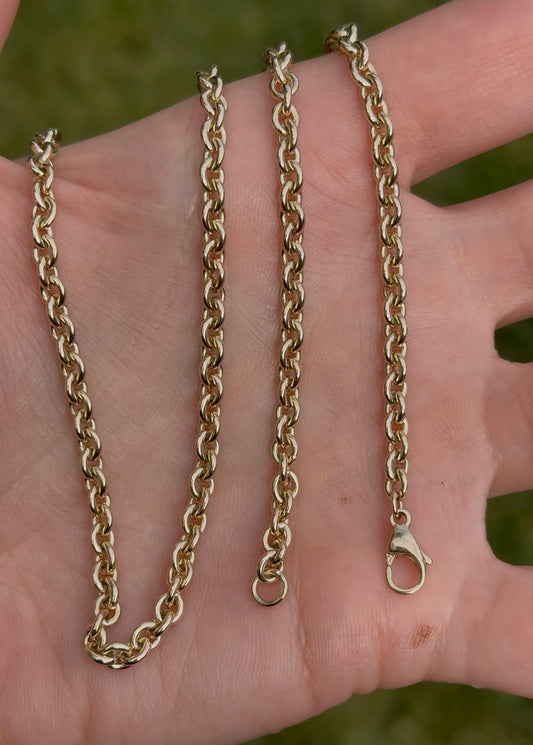 Vintage 9ct Cable chain - for J