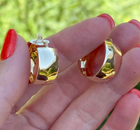 14k Vintage Chunky Hoop Earrings