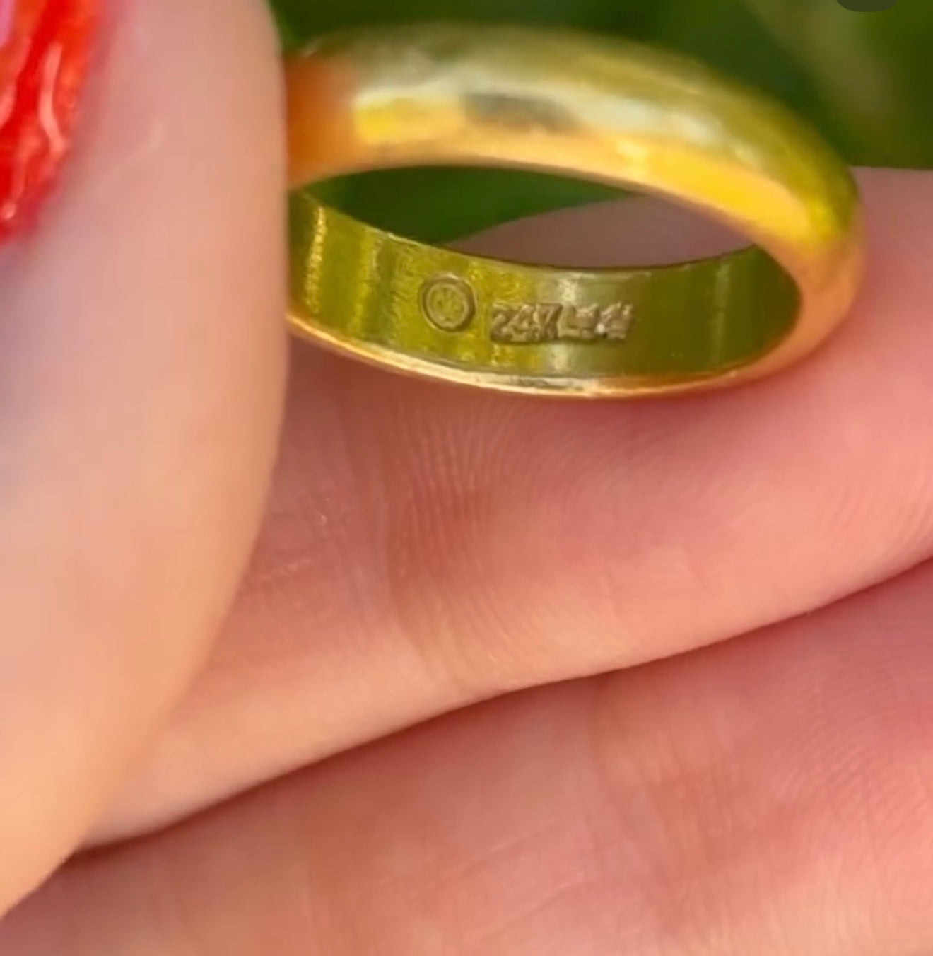 24k Vintage Donut Band Ring - Size 6
