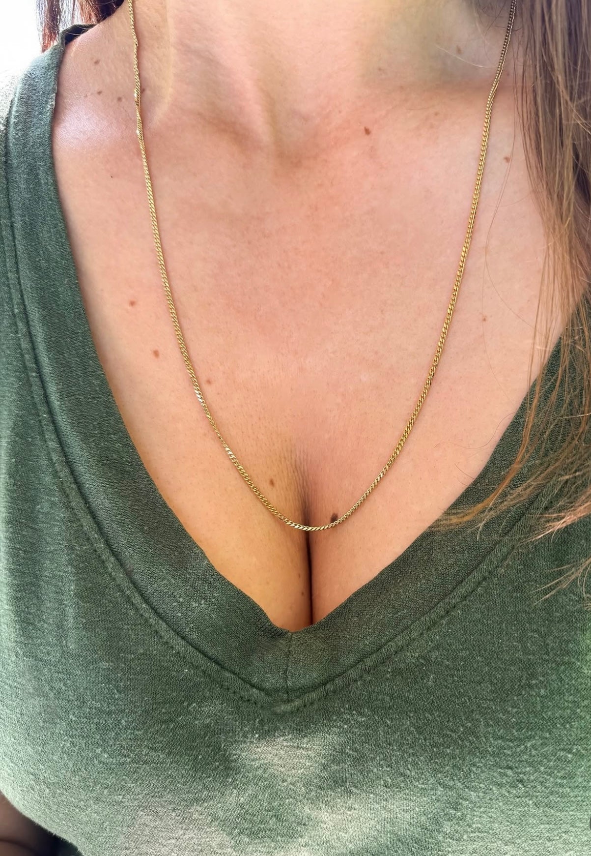 14k Vintage UnoAErre curb chain - 24”