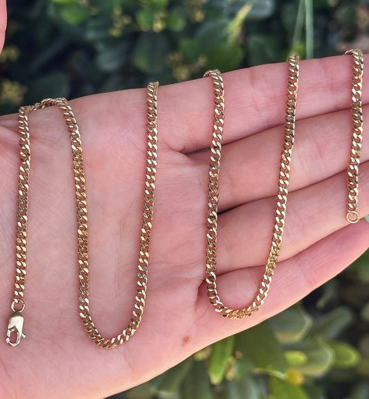 9ct Vintage Classic Thick Sturdy Curb Chain - 22.25”