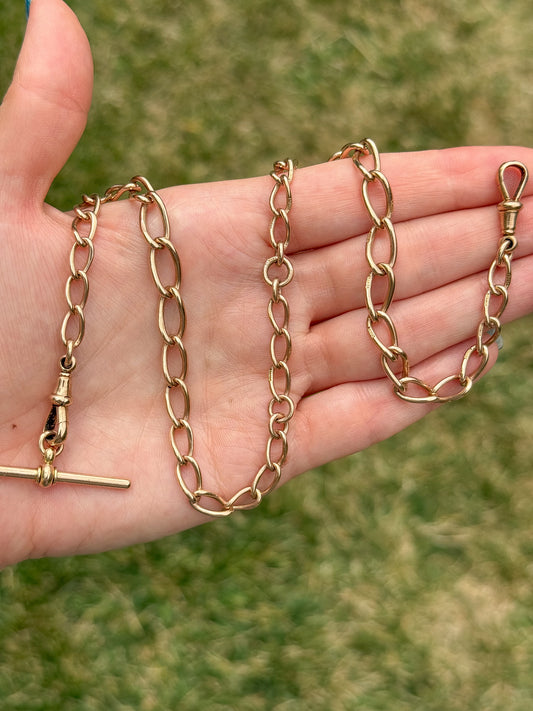 1 x Antique Oval curb chain - 17.5” for J