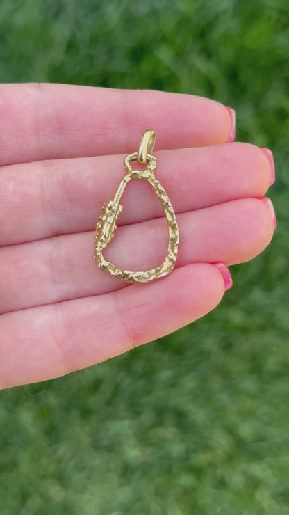 18k Vintage Brutalist /Nugget Carabiner