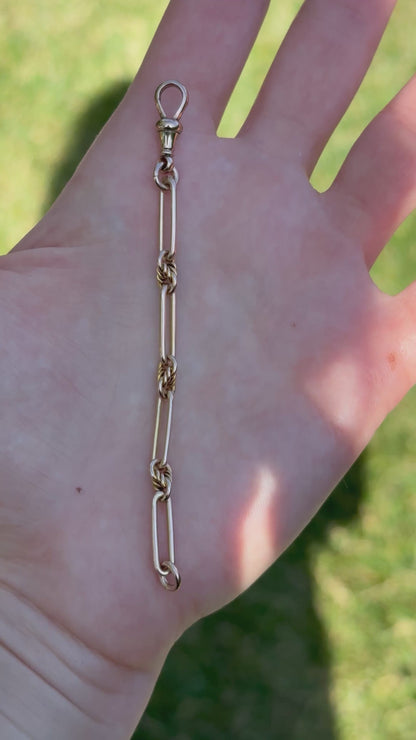 9ct Antique Love-link Trombone extender - 4.0”