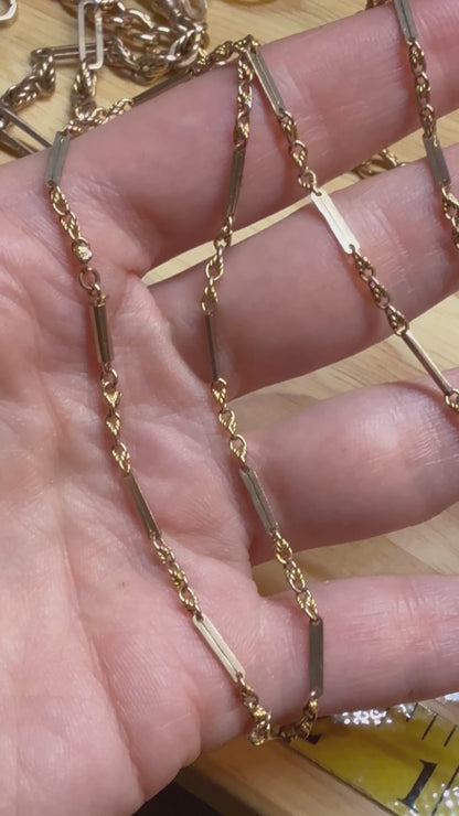 Love-link 9ct Antique trombone chain - 18”