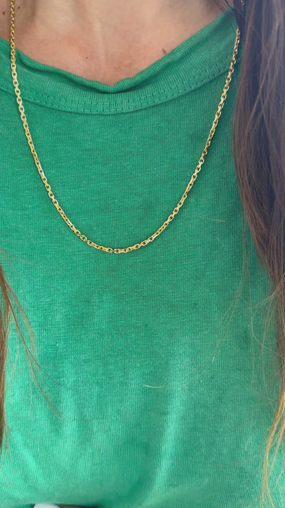 Modern 14k biker link chain - 22.1”
