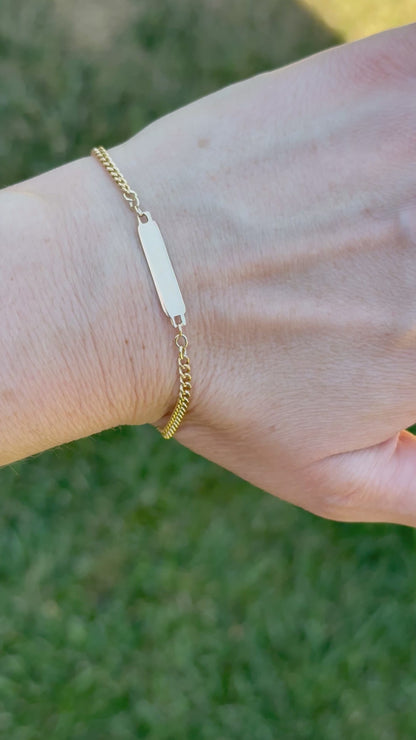 14k Vintage ID Bracelet - 7”