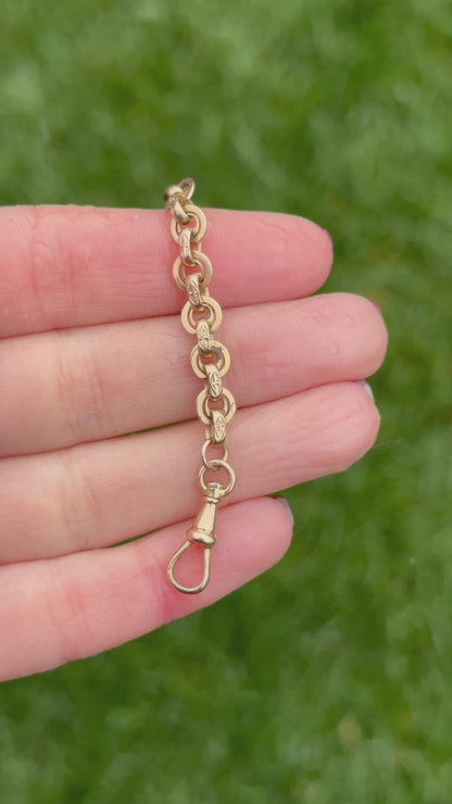 Extender - 14k Antique yellow gold extender with swivel dog clip - 3.0”