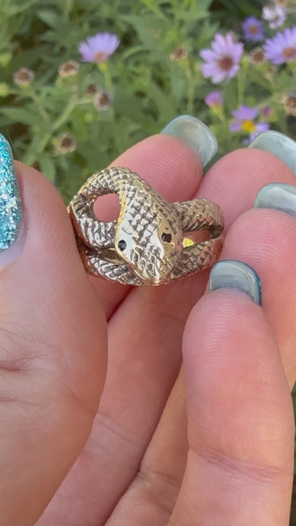 9ct Vintage Snake ring - size 7
