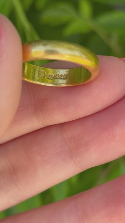 24k Vintage Donut Band Ring - Size 6