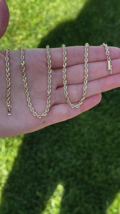 14k Vintage solid rope chain - 20.25”